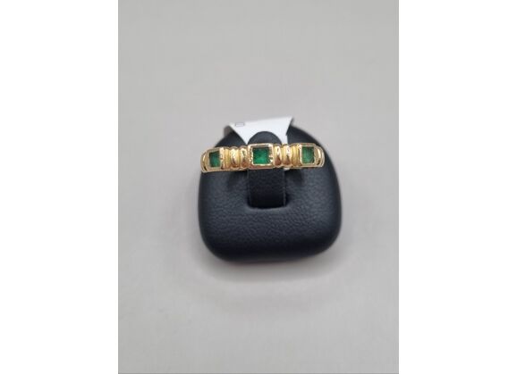 Image Bague Or jaune Emeraude Emeraude