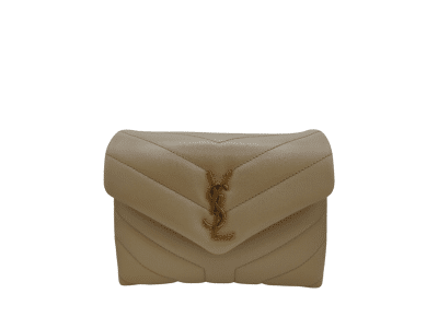 Image Sac à main SAINT LAURENT Loulou Toy Porté croisé Cuir Beige
