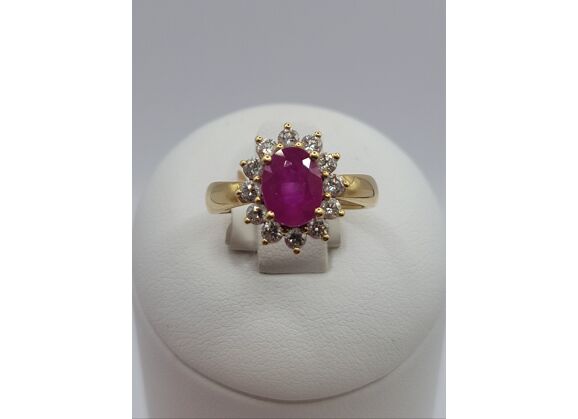 Image Bague Or jaune Rubis Diamant