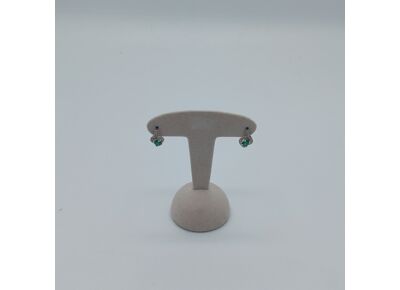 Image Boucles d'oreilles Or blanc Diamant Pierre verte