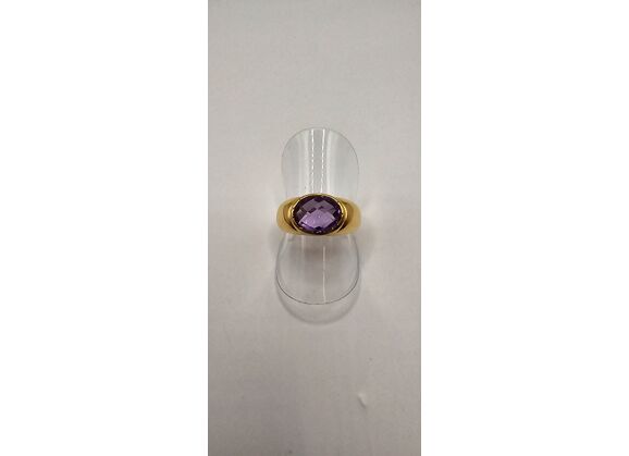 Image Bague Or jaune Pierre violette Sans