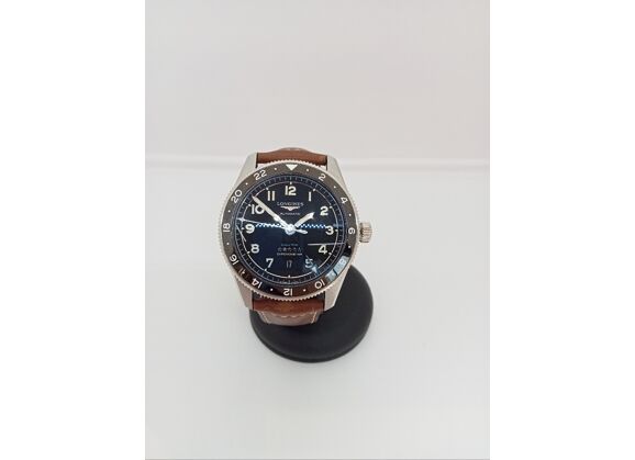 Image Montre Homme LONGINES Spirit Zulutime Cuir Marron 42 mm
