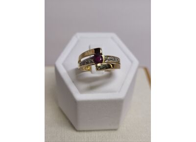 Image Bague Or jaune Rubis Diamant
