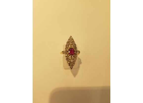 Image Bague Or blanc Rubis Diamant