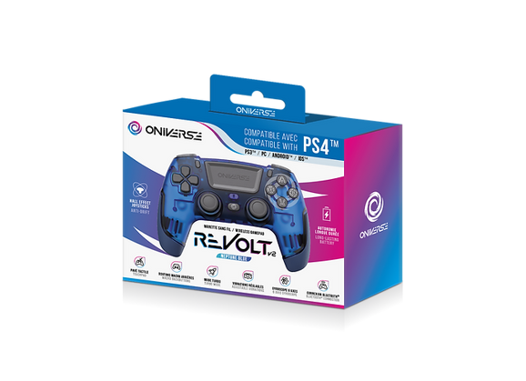 Image Acc. de jeux vidéo ONIVERSE Manette Sans fil Revolt V2 Neptune Blue PS4