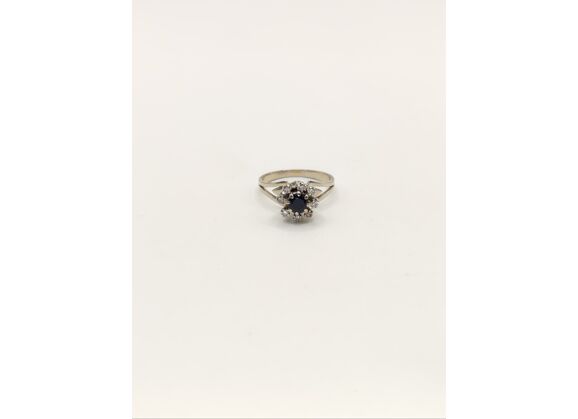 Image Bague Or blanc Saphir Diamant