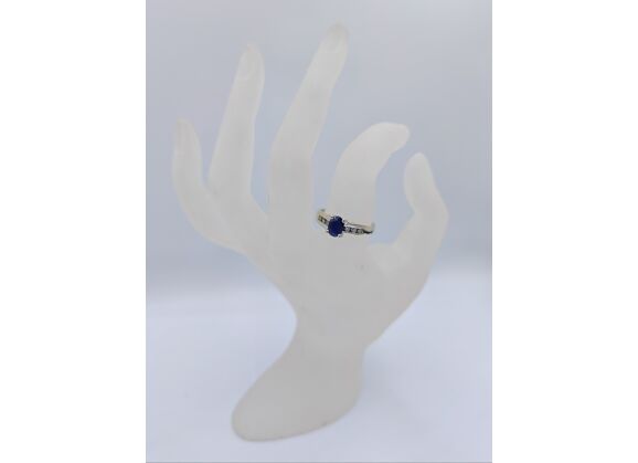Image Bague Or blanc Saphir Diamant
