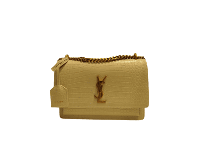 Image Sac à main SAINT LAURENT Sunset Porté croisé Cuir Blanc