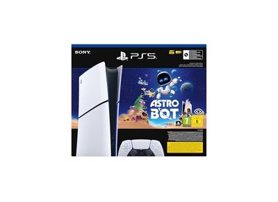 Image Console SONY PS5 Slim Digital Edition Blanc 1 To + 1 manette + Astro bot
