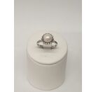 Image Bague Or blanc Perle Diamant