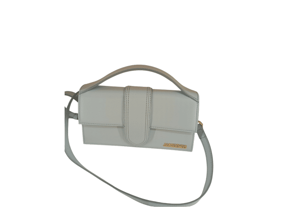 Image Sac à main JACQUEMUS Le Grand Bambino Porté croisé Cuir Bleu pâle