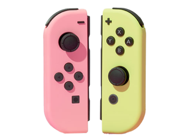 Image Acc. de jeux vidéo NINTENDO Paire Manettes Sans fil JoyCon Rose et Jaune Switch