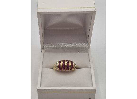 Image Bague Or jaune Rubis Diamant