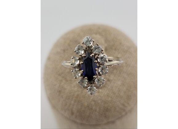Image Bague Or blanc Saphir Saphir