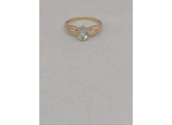 Image Bague Or jaune Pierre bleue Sans