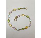 Image Bracelet Or jaune Pierres multicolores
