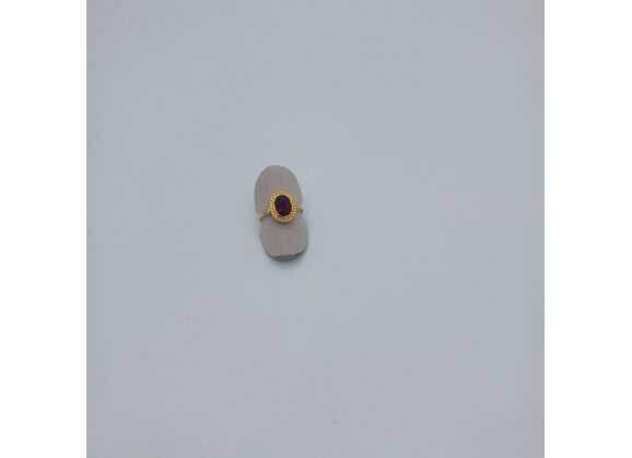 Image Bague Or jaune Pierre rouge