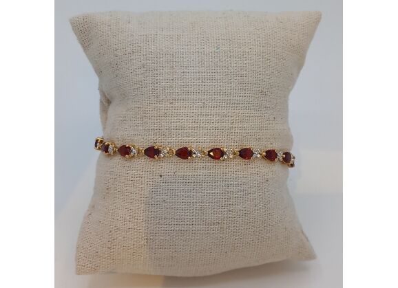 Image Bracelet Or jaune Pierre rouge Diamant