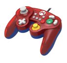 Image Acc. de jeux vidéo NINTENDO Manette Filaire HORI Battle Pad (Mario) Rouge et bleu Switch