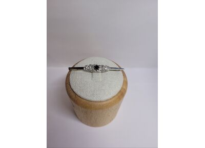 Image Broche Or empierré NON SIGNE Or jaune Or blanc Saphir Diamant