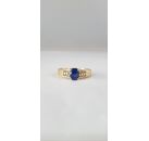 Image Bague Or jaune Saphir Diamant