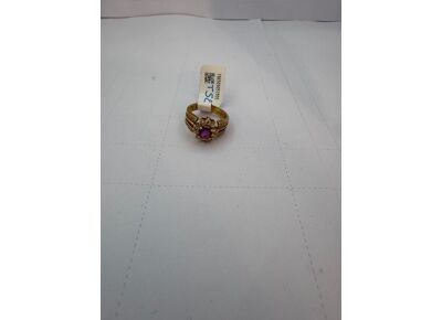 Image Bague Or jaune Rubis Diamant