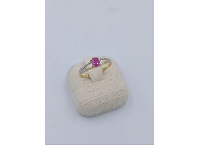 Image Bague Or jaune Rubis Diamant