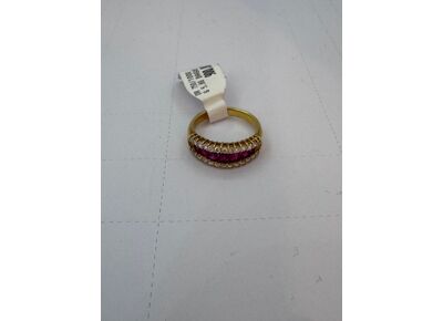 Image Bague Or jaune Rubis Diamant