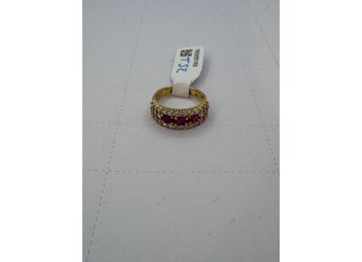Image Bague Or jaune Rubis Diamant
