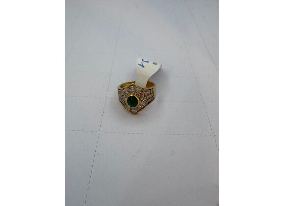 Image Bague Or jaune Emeraude Diamant