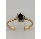 Image Bague Or jaune Saphir Diamant