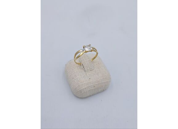 Image Bague Or jaune Oxyde de zirconium