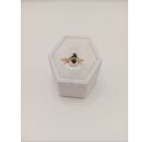 Image Bague Or jaune Saphir Pierre blanche