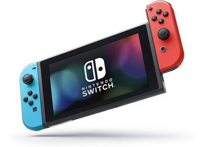 Image Console NINTENDO Switch Noir 32 Go + 2 Joy Con Bleu Néon & Rouge Néon
