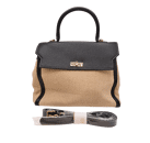 Image Sac à main Porté croisé Tissu Noir et beige