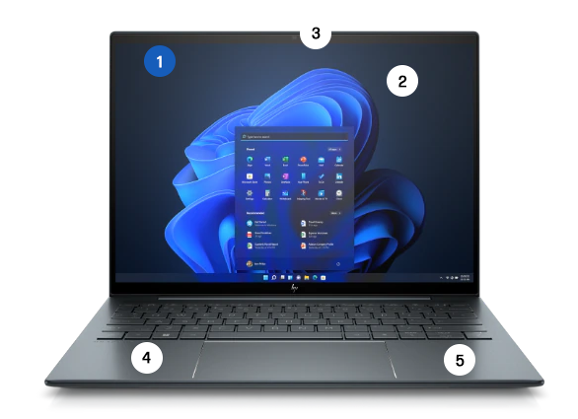 Image Ordinateurs portables HP Elite Dragonfly Intel Core i7 16 Go RAM 0 Go HDD 512 Go SSD 13.3