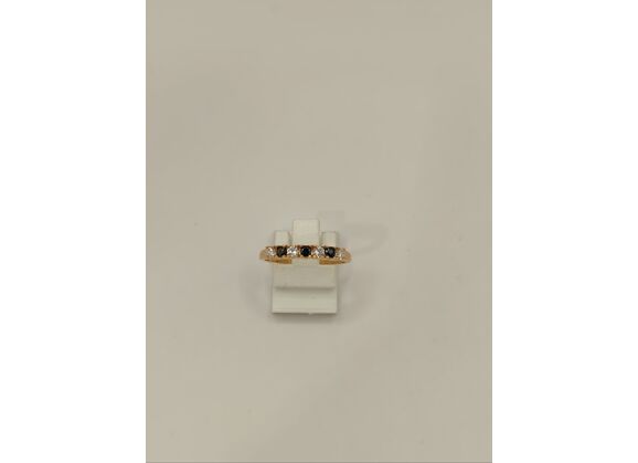 Image Bague Plaqué or Pierre blanche