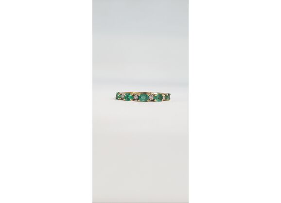 Image Bague Or jaune Emeraude Diamant