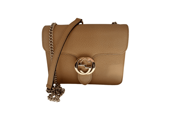 Image Sac à main GUCCI Interlocking Porté croisé Cuir Beige