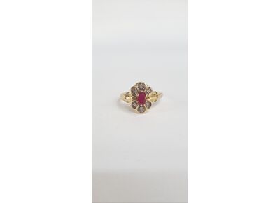 Image Bague Or jaune Rubis Diamant