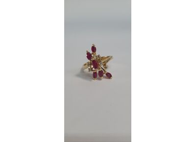 Image Bague Or jaune Rubis Diamant