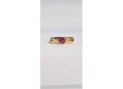 Image Bague Or jaune Rubis Diamant