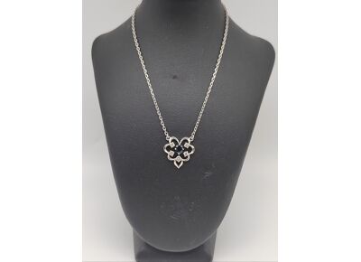 Image Collier Or blanc Saphir Diamant