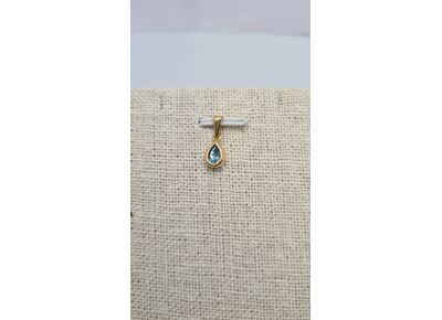 Image Pendentif Or jaune Pierre bleue