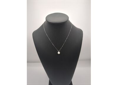 Image Collier Or blanc Perle Sans