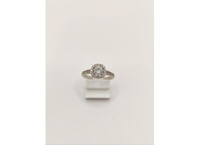 Image Bague Or blanc Oxyde de zirconium Sans