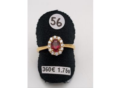 Image Bague Or jaune Rubis Diamant