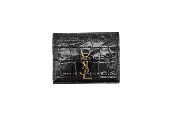 Image Portefeuille YVES SAINT LAURENT Cassandre Cuir de veau Noir crocodile