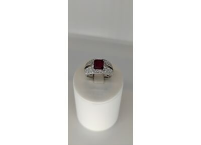 Image Bague Or blanc Rubis Diamant