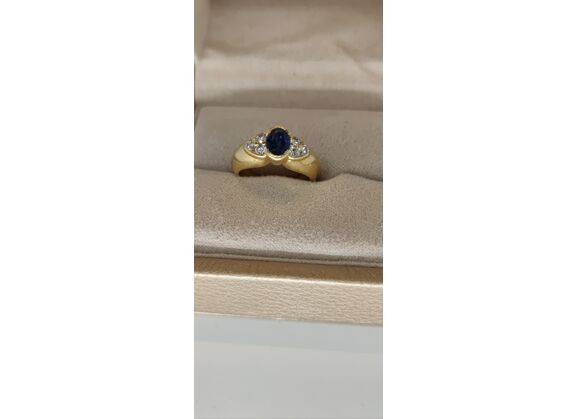 Image Bague Or jaune Saphir Diamant